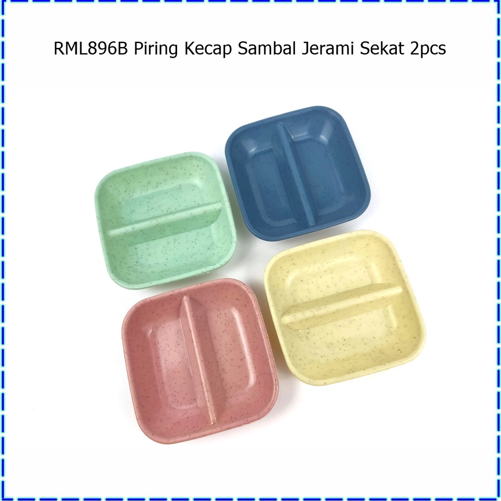 RML896B Piring Kecap/Tempat Sambal Jerami Sekat 2pcs