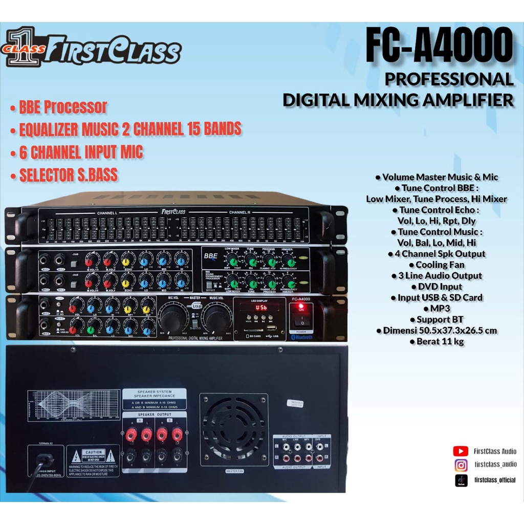 Amplifier Karaoke Firsstclass FC A4000 FCA4000 FC-A4000 Original