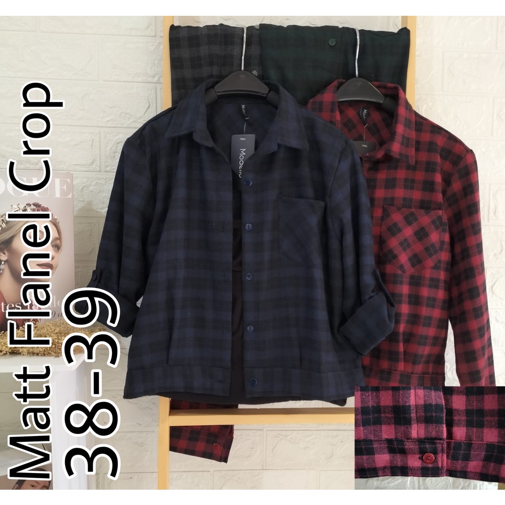 𝑱𝒂𝒌𝒂𝒓𝒕𝒂𝑭𝒂𝒔𝒉𝒊𝒐𝒏 kemeja flanel wanita crop shirt basic jangkis kotak tartan shirt keren