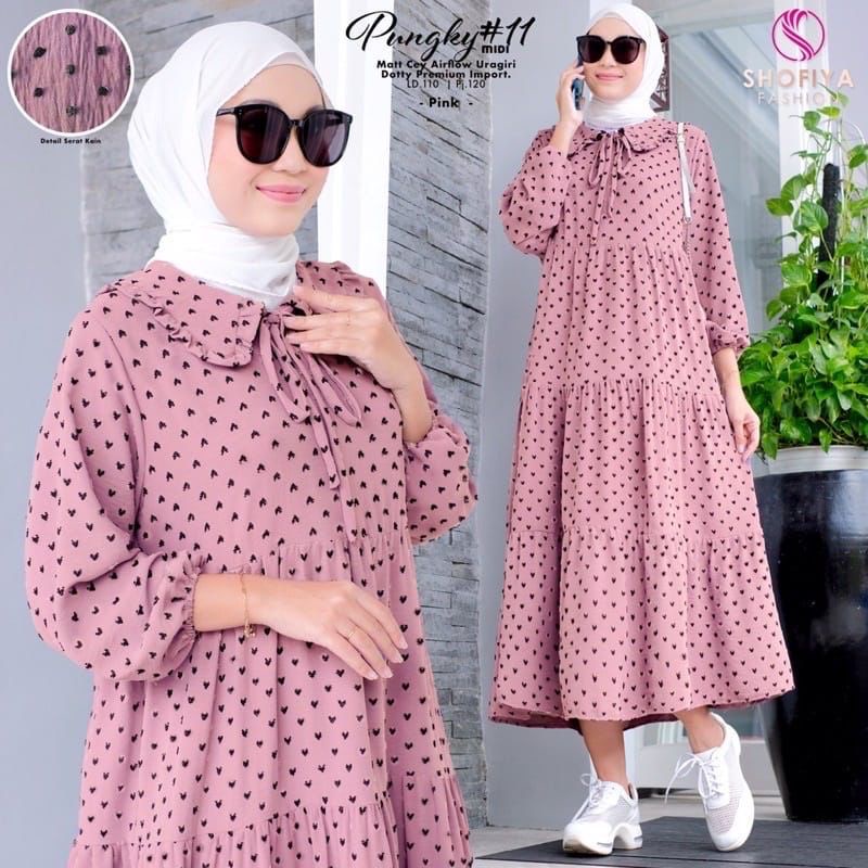 PUNGKY MIDI/DRESS MIDI KEKINIAN/MIDI DRESS TRENDY/MIDI DRESS REMAJA/MIDI DRESS TERMURAH