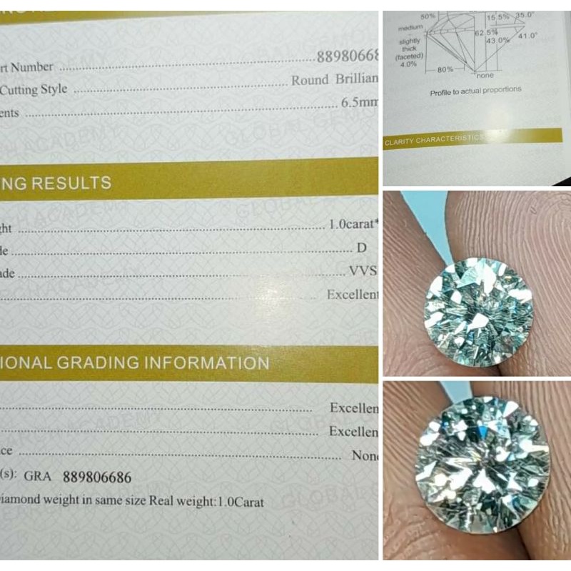 Moissanite sertifikat GRA, permata, akik, termurah sudah memo