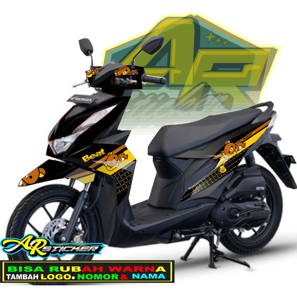 Decal Beat 2020 Beat Fi Beat Street Esp New Dekal full body Deluxe Honda Stiker sticker HITAM RILAKU