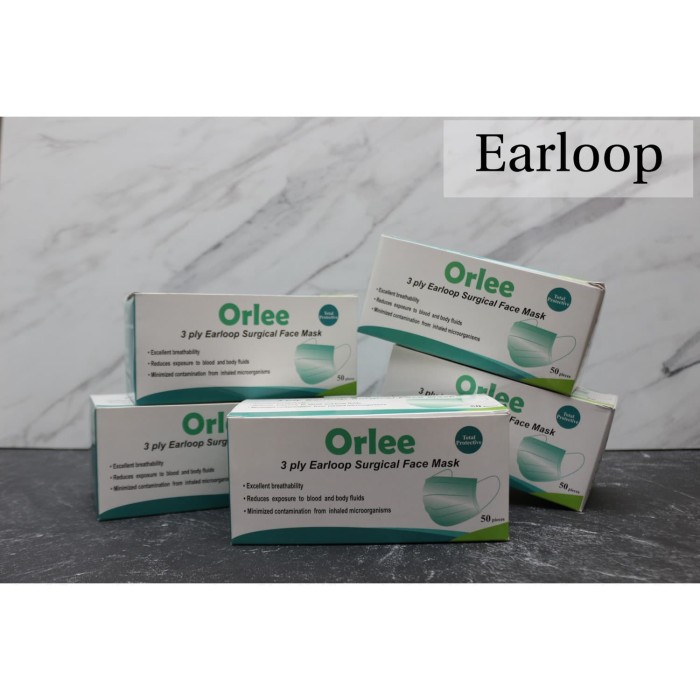 Masker Medis Surgical Mask Earloop Merk Orlee 3 ply