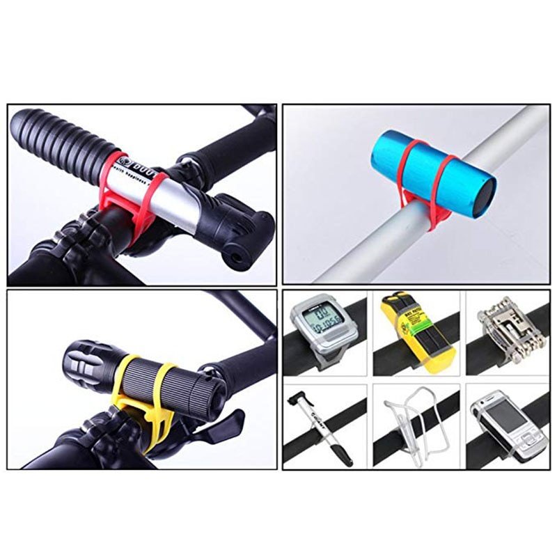 Bicycle Light Mount Holder Silicon Strap Flashlight Bands Elastic Bandage Bike Accessories