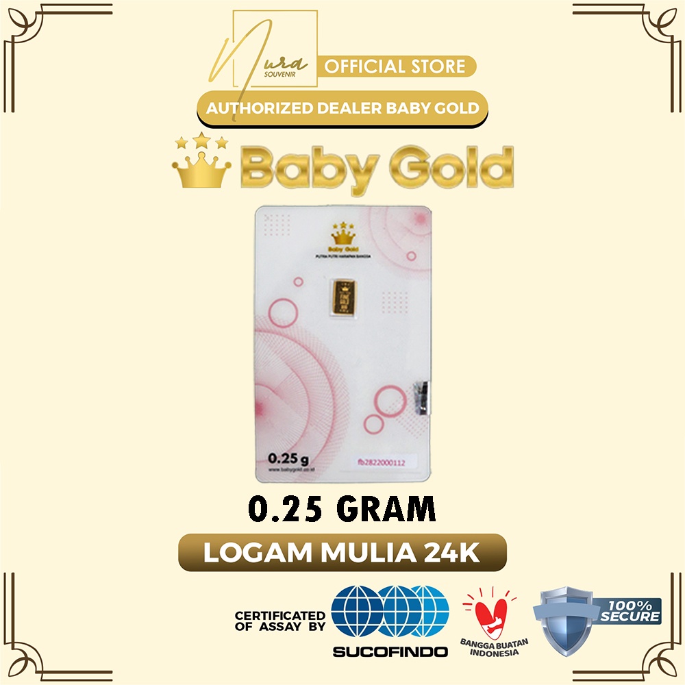 Jual Emas Murni Logam Mulia Baby Gold Mini Gold 0,25 Gram 24 Karat