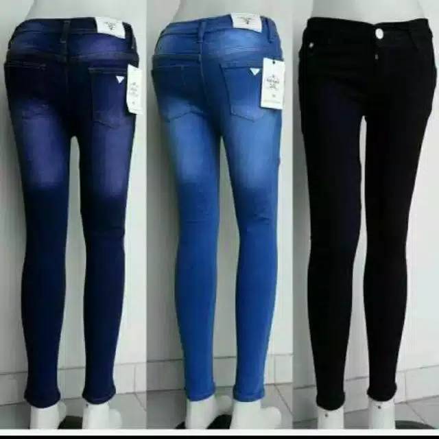 Celana panjang soft jeans cewek wanita skinny