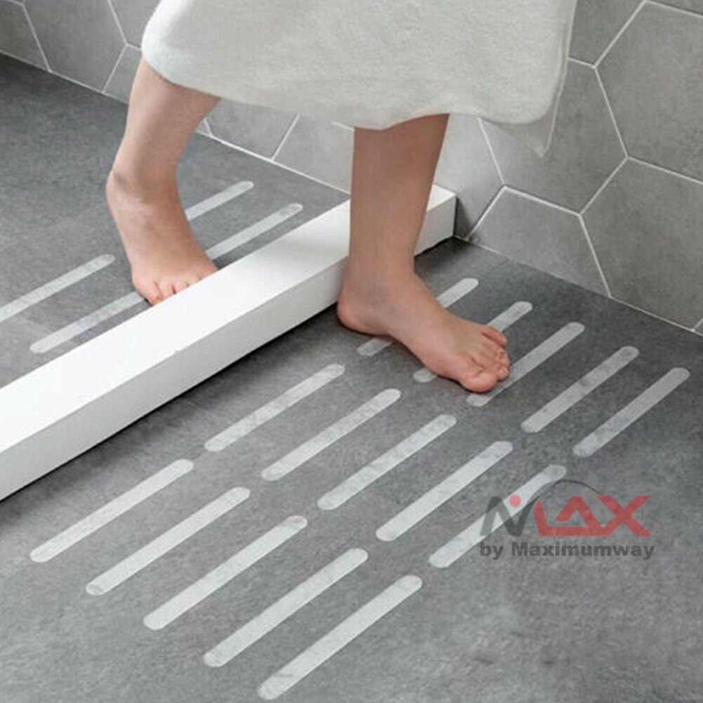 Lakban lantai kamar mandi Anti licin (dapat 6pcs) Anti Slip lantai shower kepleset terpeleset jatuh karena licin pengaman lantai licin Kamar Mandi Shower Strips Anti-slip Strips Bathtub Shower Mat Non Slip On Tiles Grip High Quality Pad Safety Sticker