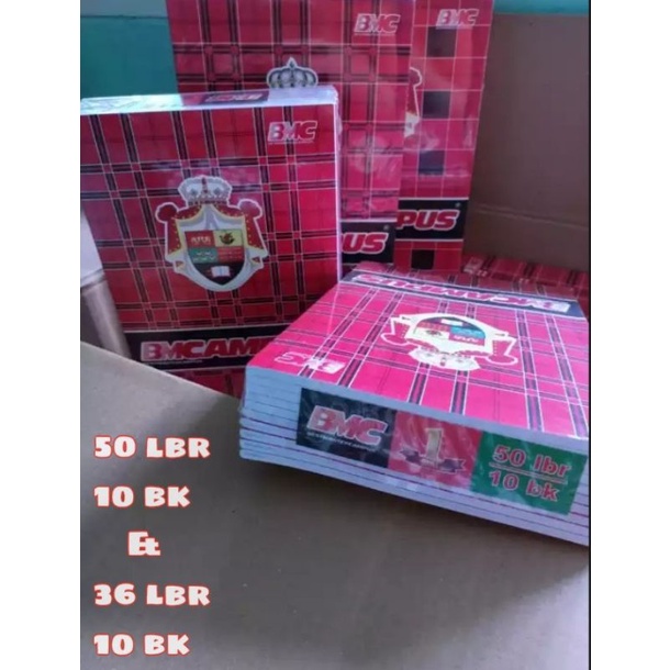 

BUKU TULIS BMCAMPUS ISI 36 & 50 LEMBAR UKURAN BOXY 1 PACK 10 BUKU