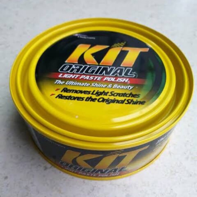 Kit Kaleng Kuning original Paste Wax Poles Kompon Compound Mobil Compon Motor Mengkilap