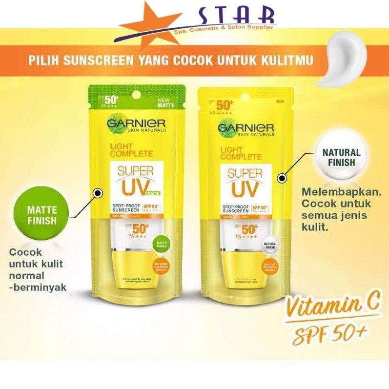 ✨STAR✨ Garnier Light Complete Super UV SPF 50+ PA+++ Natural & Matte Finish 30ML BESAR/SUNSCREEN WAJAH/TABIR SURYA/MATTE/NATURAL