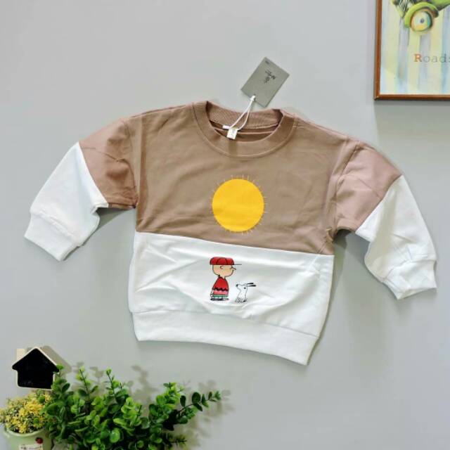 KC56 - SWEATER ANAK IMPORT TWOTONE CHARLIE SWEATER (IMPORT)