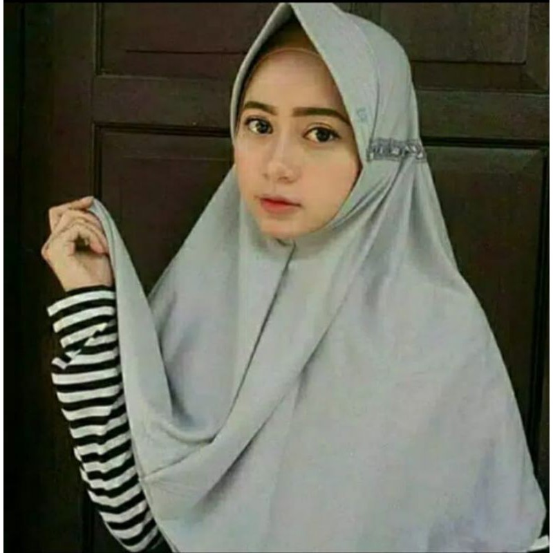 jilbab instant kaos serut pita / jilbab anak sekolah serut pita