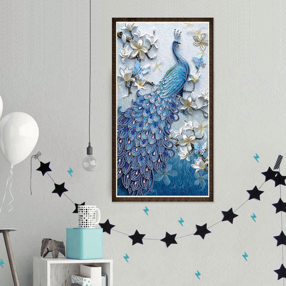 Diy Lukisan Diamond 5d Dengan Gambar Burung Merak Untuk Hiasan