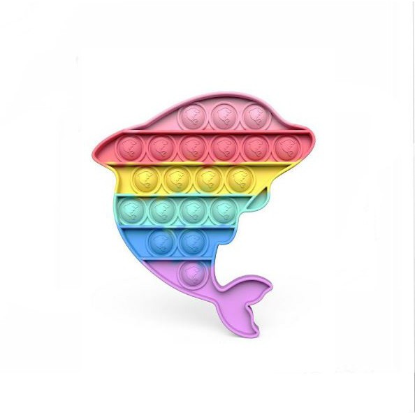 MAINAN ANAK POP IT MURAH POPIT SQUARE RAINBOW MULTICOLOR FIDGET PUSH BUBBLE PENGHILANG STRESS COD-DOLPIN
