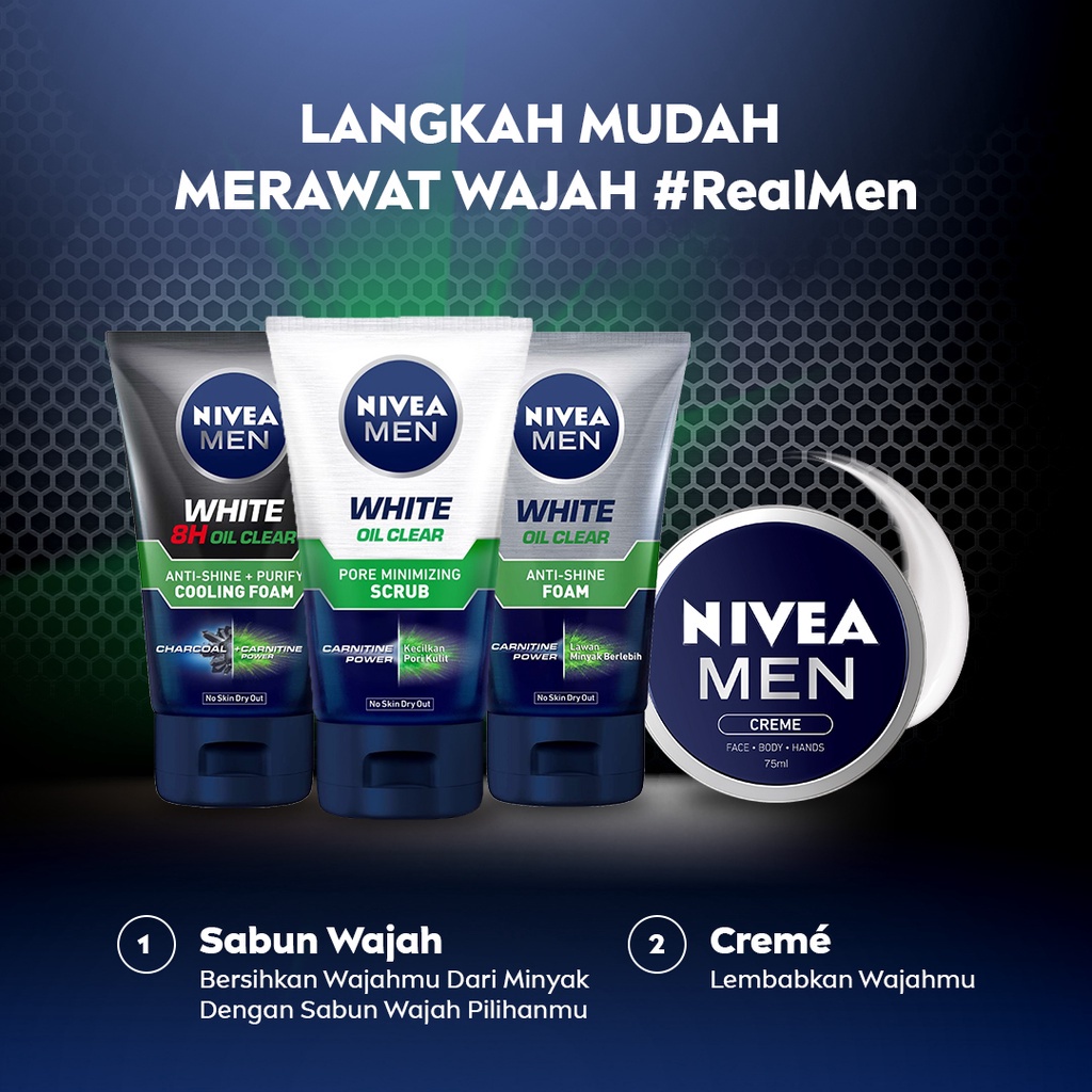 Nivea Men Facial Scrub Whitening Oil Control 100ml