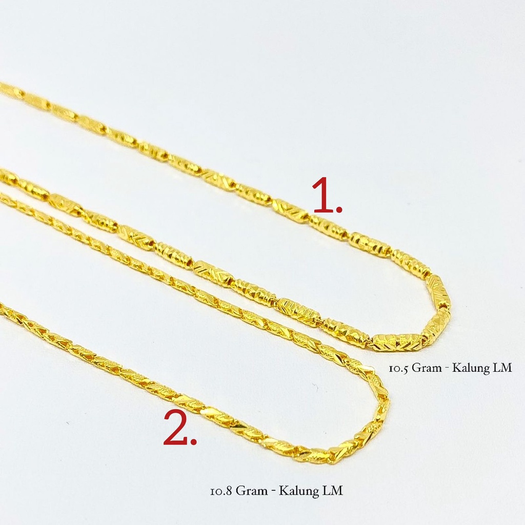 Kalung anak dan dewasa emas asli kadar 99 LM rantai bambu ukir mix panjang terbaru 10 15 16 17 gram gr g kuning gold 24K