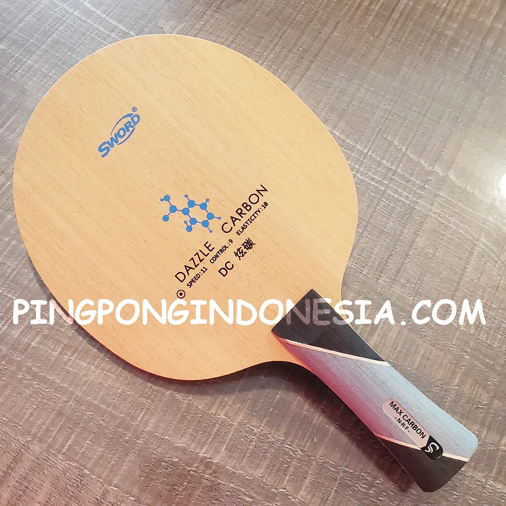 Sword Dazzle Carbon DC - Blade Kayu Pingpong Max Carbon Fiber Bet Bat Tenis Meja