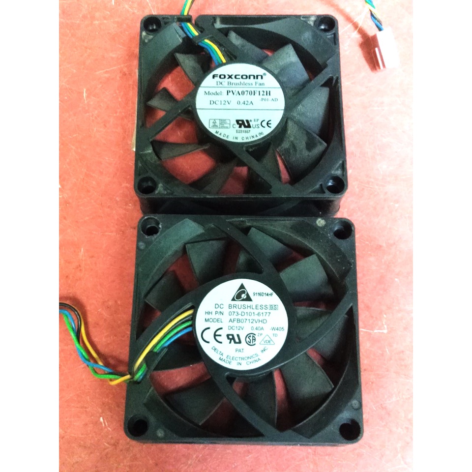 Fan dc Brushless Delta Electronics AFB0712VHD 12v 0,4A & Foxcoon PVA070F12H 12v 0,42A
