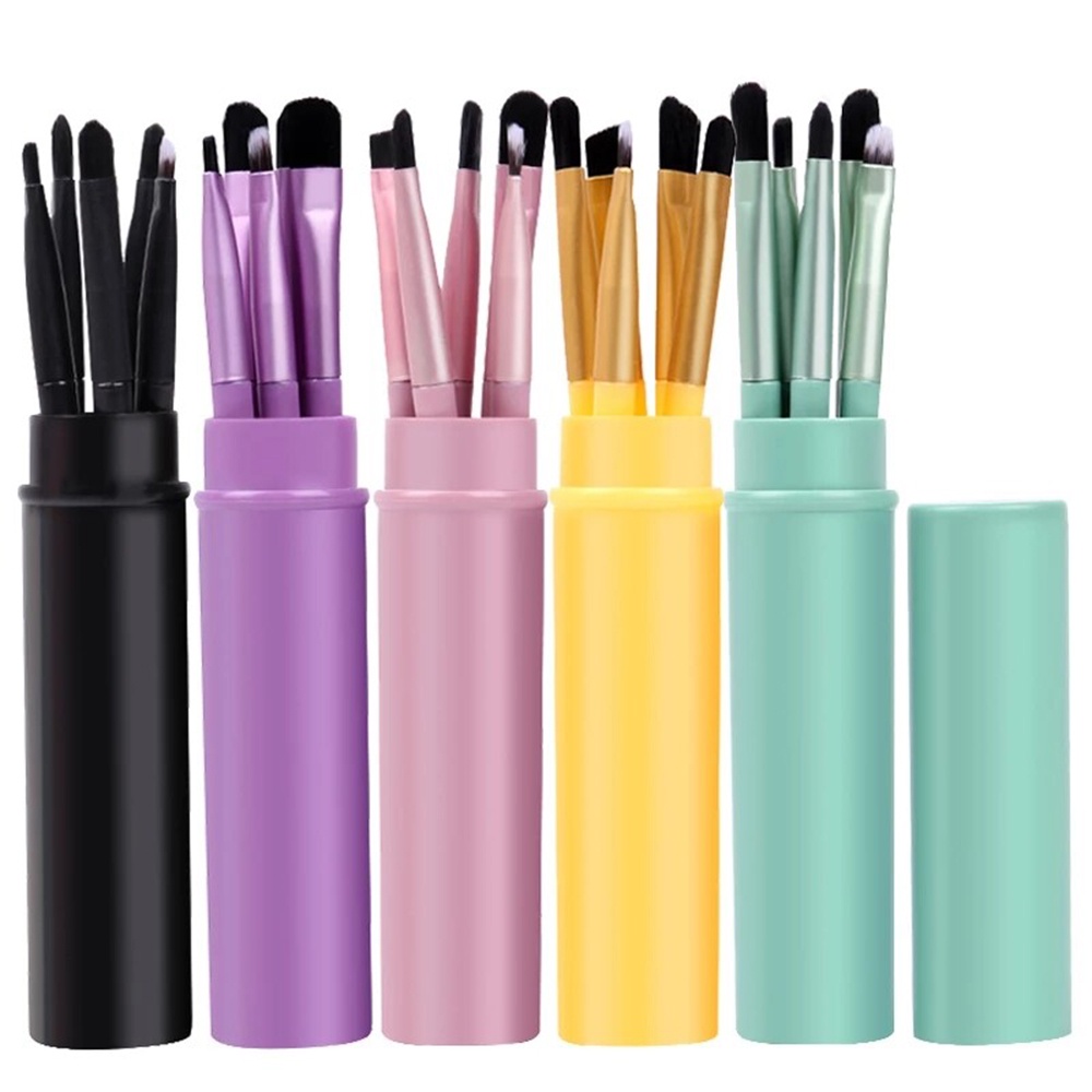 5pcs / Set Brush Makeup Portable Untuk Eyeshadow