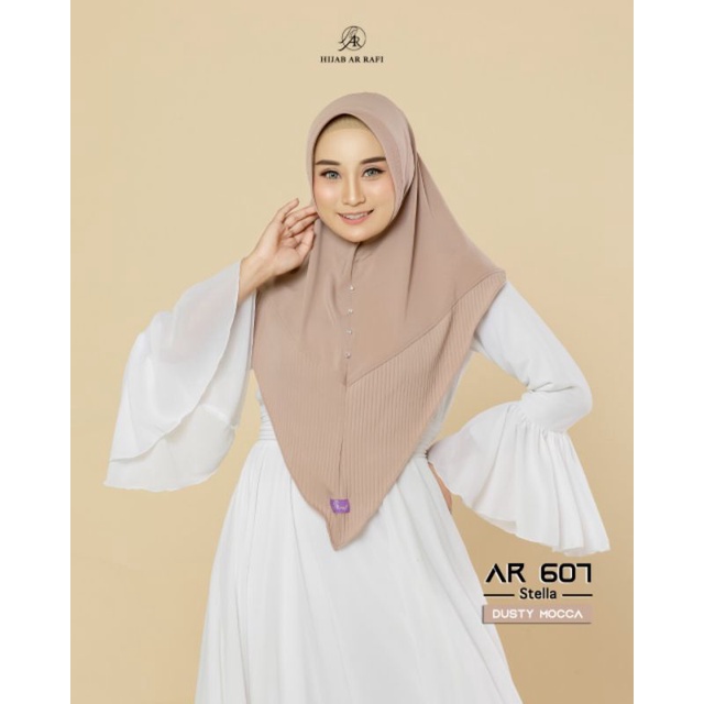  Jilbab Instan terbaru // Hijab bergo Instan variasi Plisket dan akrilik  AR 607 ORI by AR RAFI-1