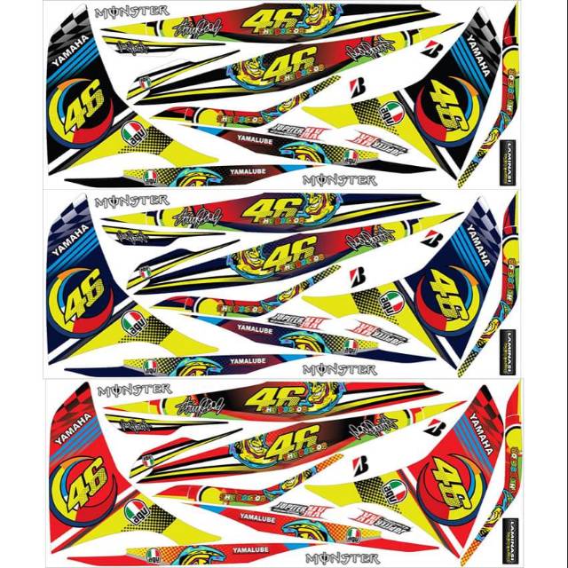 Striping lis sticker variasi yamaha Jupiter mx 135 "46 rosii"