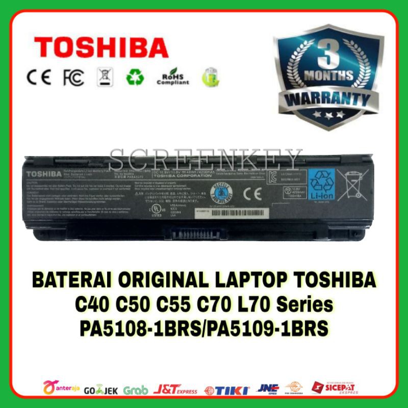 Baterai Original Laptop Toshiba Satellite PA5109-1BRS C40 C50 C70 L70 C40-A C40-D C40D-A C40T C40T-A