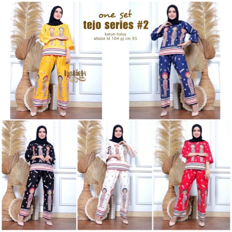 PREMIUM One Set Tejo Series #2 Batik Simbok Karakter Jamu Warna Setelan Celana Panjang Casual Modern Kerja Kantoran Kondangan