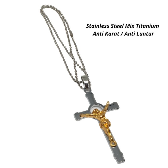 KALUNG SALIB PRIA WANITA EMAS SILVER / KALUNG LIONTIN SALIB