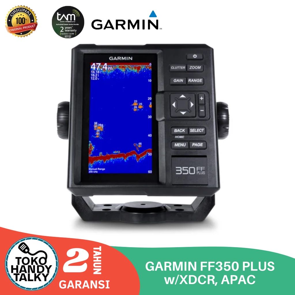 GARMIN FF350 PLUS w/XDCR, APAC FISH FINDER NEW ORIGINAL GARANSI TAM