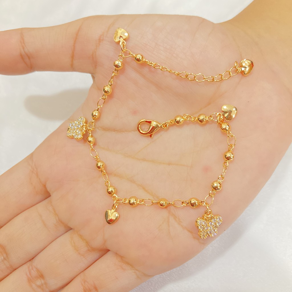 Gelang Tangan Jurai Wanita Lapis Emas Permata Aksesoris Fashion