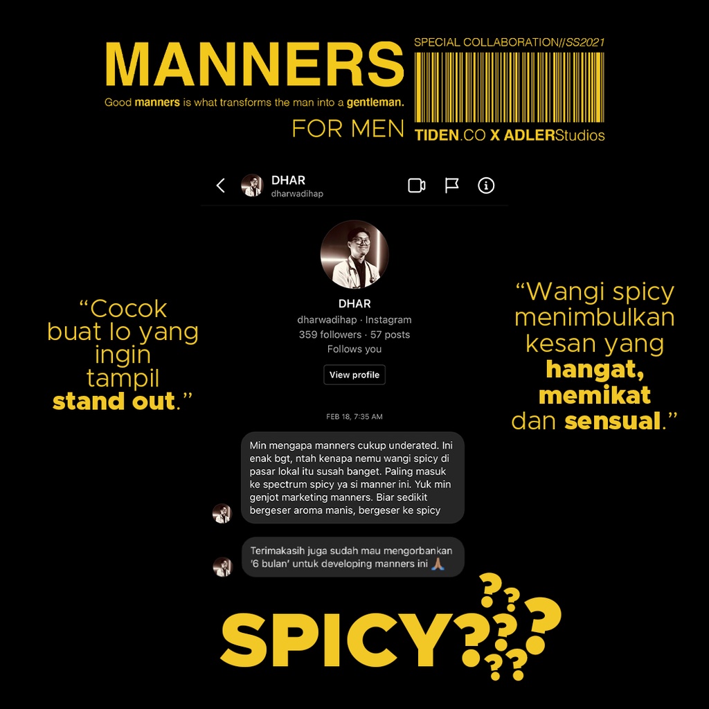 SPECIAL COLLABORATION TIDEN.CO X ADLERStudios Perfume MANNERS Parfum Pria