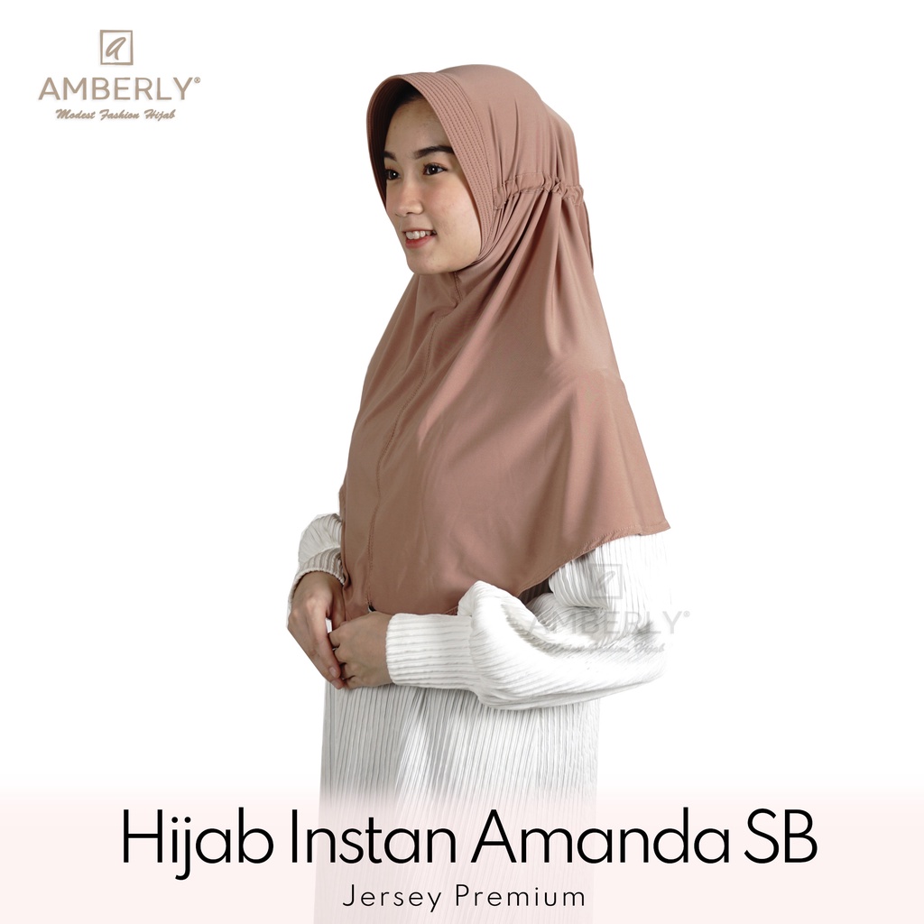 AmberlyHijab Amanda SB Jilbab Instan Serut Bahan Jersey Premium