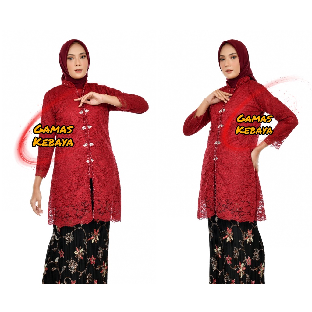 Atasan Kebaya Kancing Depan Payet – Among - Kebaya Pesta - Kebaya Busui – Tunik Brokat Sanghay – Tunik Knacing Depan – Kebaya Ibu – Kebaya Kondangan – Kebaya Modern