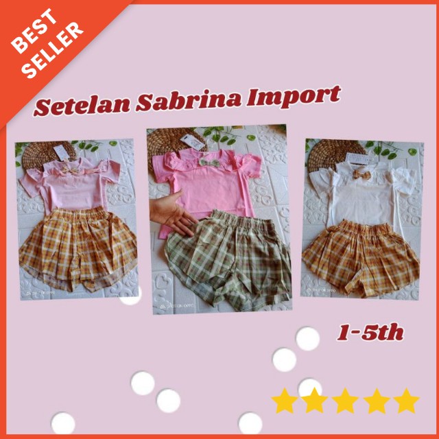 setelan import 1-5 tahun calfy sabrina / sabrina set import / setelan sabrina anak import