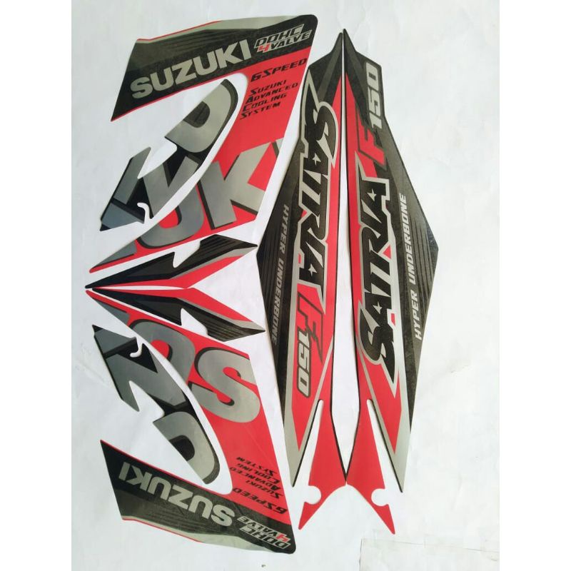 striping lis stiker standar ori satria fu facelift 2015 merah hitam stiker ori satria fu striping sa