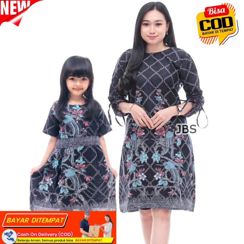 Batik Ibu anak cewek Motif Jaring Terbaru - Baju Couple batik ibu dan anak perempuan 2022 bisa Pisah