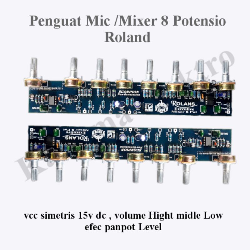 Penguat Mic Mixer 8 Potensio Roland