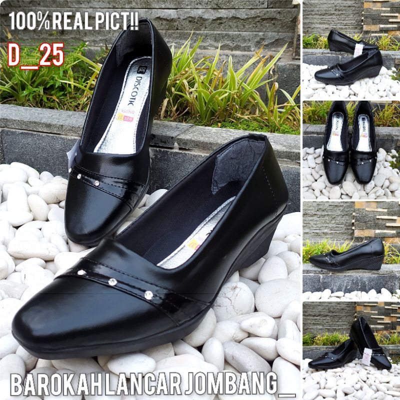 SEPATU PANTOFEL WANITA KERJA HITAM HAK 5CM 100% MURAH BERKWALITAS