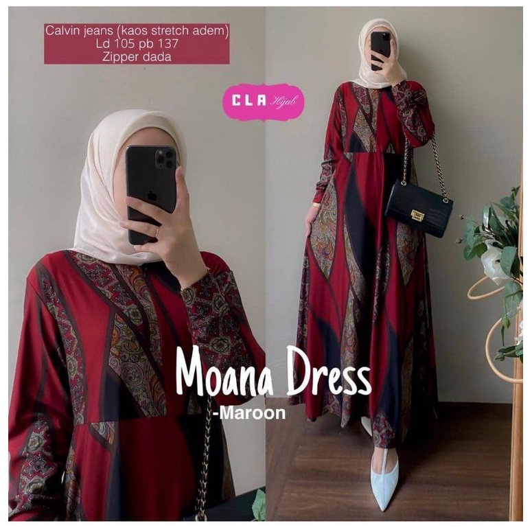 Salma Dress - Gamis Wanita Calvin Jeans Terbaru LD110 Busui Jumbo / R.19 - 033-5966