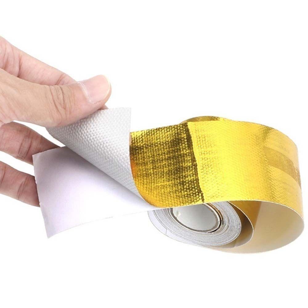 Lanfy Tape / Selotip Reflektif Pelindung Panas Panjang 5M Warna Emas Untuk Mobil / Motor