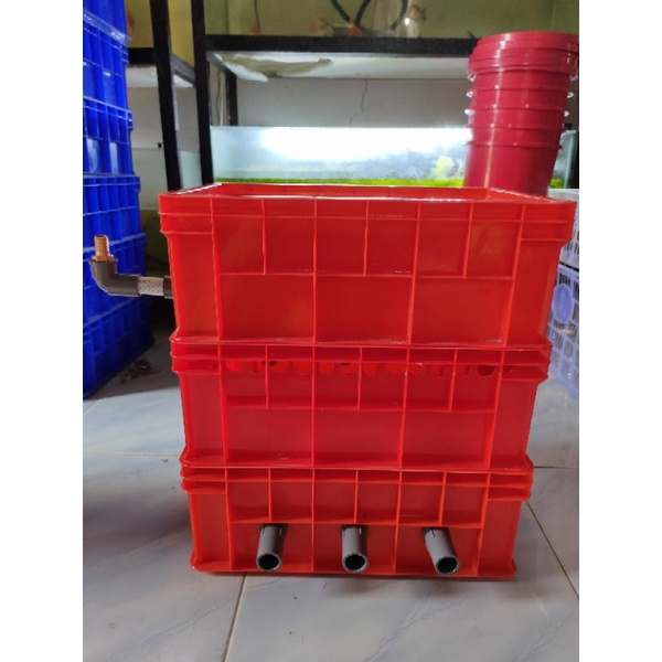 TRICKEL FILTER BOX FILTER KOLAM KOI 3 susun Non Media (EMBER BIO FILTER)