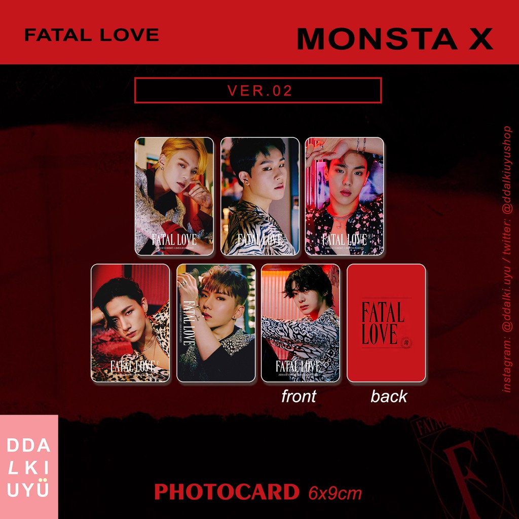 MONSTA X [FATAL LOVE] ver. 02 - pc kpop unoff photocard 2 sisi mx monsta x shownu minhyuk kihyun hyu