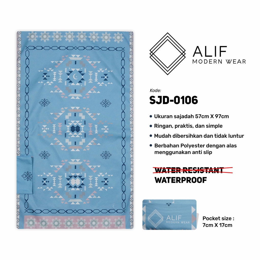 ALIF SAJADAH TRAVEL / SAKU / PORTABLE / WATERPROOF ( ALIF MODERN WEAR SJD-0106 )