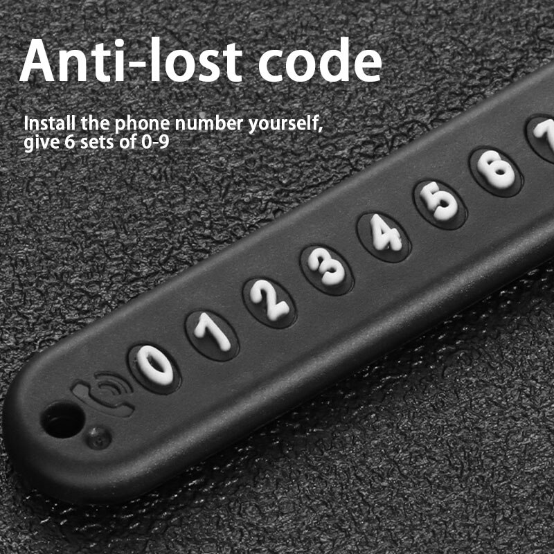 Car Keychain Anti-Lost License Plate Digital Braided Rope Metal Key Chain Pendant Auto Parts