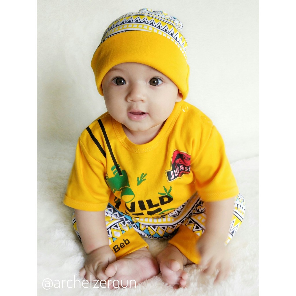 BERSERTIFIKASI SNI Premium Cotton Bamboo Babybeb Baju Setelan Kaos Celana Topi Pergi Jalan Lucu Fashion Anak Bayi Cowok Laki Terlaris Murah TOKYO BIRD