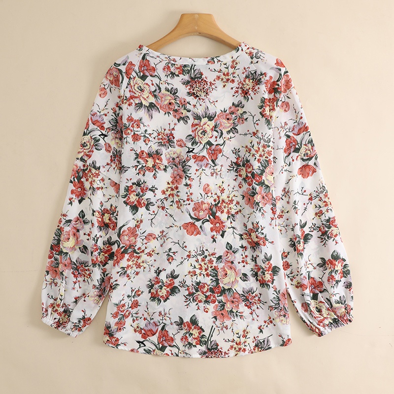 ZANZEA Womens Long Sleeved V Neck Floral Printed  Casual Blouse