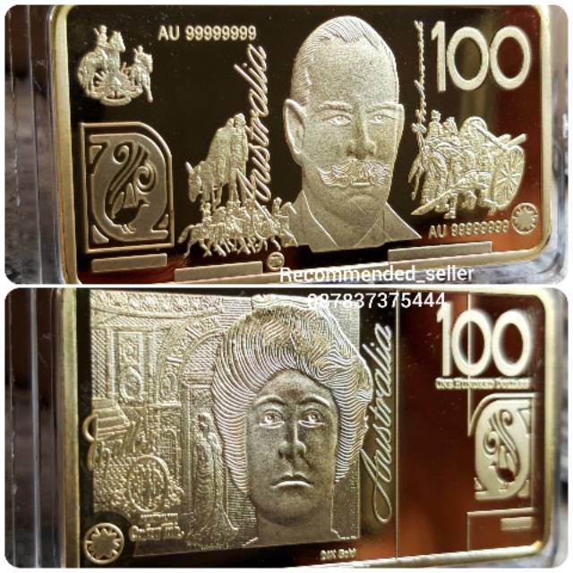 Souvenir gold bar replika emas batangan 100 dollar australia aud