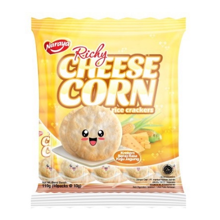 

Naraya Rice Crackers Richy Cheese Corn 230gr/ Snack Kue Beras Rasa Keju-Jagung