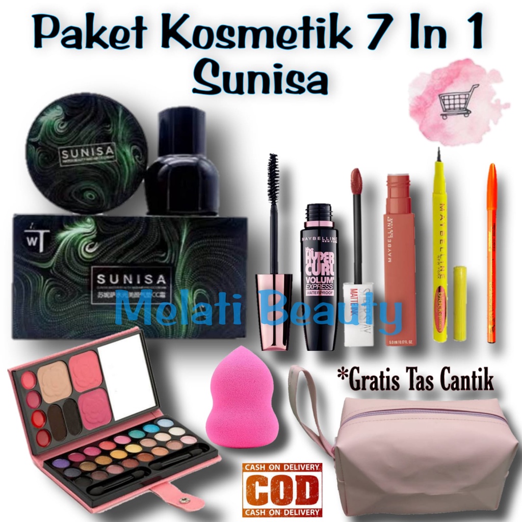 Paket Kosmetik 7 In 1 / Paket Kosmetik Lengkap / Paket Kecantikan / Make Up / Sunisa BB cream / Kosmetik