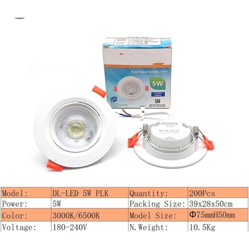 Lampu Downlight Led Panel 5W 5 Watt Tanam Plafon